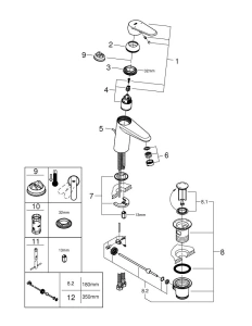 Смеситель для раковины GROHE Eurodisc Cosmopolitan, S-Size, хром (33190002)
