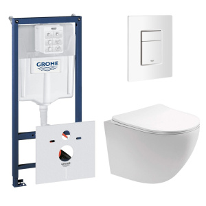 Комплект инсталляции GROHE Rapid SL 38772SH0 с унитазом Aquatek ЕВРОПА и сиденьем с микролифтом (NW0667)
