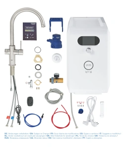 Смеситель для кухни GROHE Blue Professional с функцией фильтрации, с системой охлаждения и газирования воды, Wi-Fi, суперсталь (31323DC2)