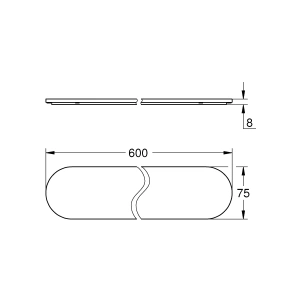 Стеклянная полочка GROHE Selection 600 мм, без держателя (41057000)
