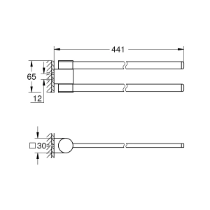 Держатель для полотенца GROHE Selection 400 мм, двойной, поворотный, хром (41063000)