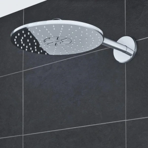 Верхний душ GROHE Rainshower 310 SmartActive с душевым кронштейном, 2 режима, 430 мм, белая луна (26475LS0)