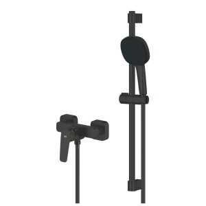 Смеситель для душа GROHE Cubeo с душевым гарнитуром, матовый черный (1018252430)