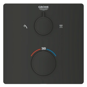 Внешняя часть термостата для душа GROHE Grohtherm на 2 потребителя, матовый черный (1022092430)