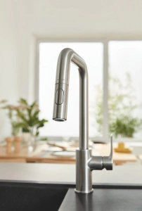 Смеситель для кухни GROHE Eurosmart выдвижной, суперсталь (30619DC0)
