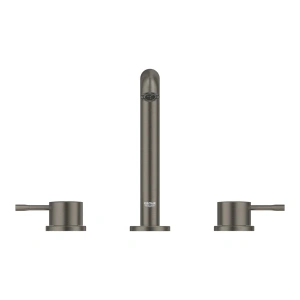 Смеситель для раковины GROHE Essence на 3 отверстия с донным клапаном, M-size, темный графит, матовый (20296AL1)