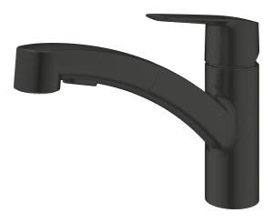 Смеситель для кухни GROHE Start c вытяжным изливом 2 режима, черный (303072431/UA), уцененный