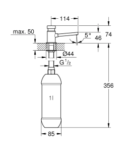 Дозатор жидкого мыла GROHE, хром (36194000)