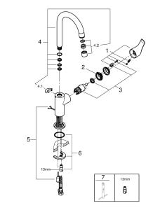 Смеситель для раковины GROHE Eurosmart, L-size, хром (23743002)