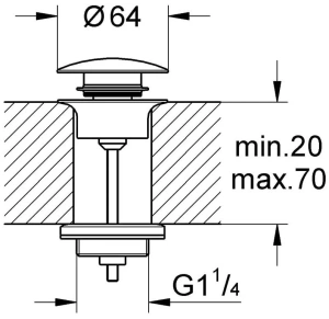 Донный клапан GROHE, фантомный чёрный (29510KF0)
