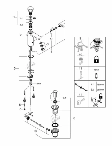 Смеситель для раковины GROHE Eurosmart Cosmopolitan T автоматический, хром (36318000)