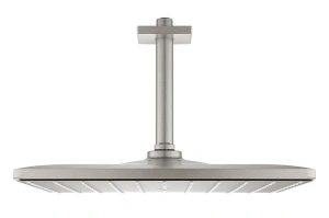 Верхний душ GROHE Rainshower 310 Mono с душевым кронштейном, 9,5 л/мин, 1 режим, 142 мм, суперсталь (26566DC0)
