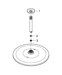 Верхний душ GROHE Rainshower 310 Mono с душевым кронштейном, 9,5 л/мин, 1 режим, 142 мм, суперсталь (26566DC0)