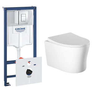 Комплект инсталляции GROHE Rapid SL 38775001 с унитазом Aquatek НИКА AQ2009-00 и сиденьем с микролифтом (NW0329)
