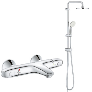 Душевая система GROHE New Tempesta 200 с термостатом для ванны, хром (NB0034-1)