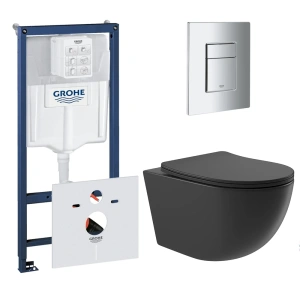 Комплект инсталляции GROHE Rapid SL 38775001 с унитазом Aqueduto OVO OVOT2140 и сиденьем с микролифтом (NW0544)
