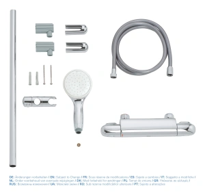 Термостат для душа GROHE Grohtherm 1000 с душевым гарнитуром, хром (34819004)