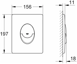 Панель смыва для унитаза GROHE Skate Air, 3 режима, матовый хром (38505P00)