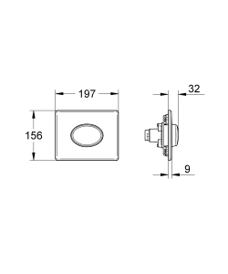 Панель смыва для унитаза GROHE Skate Air, 1 режим, хром (38565000)