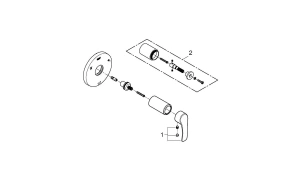 Внешняя часть переключателя потоков GROHE Eurosmart на 3 положения, хром (19972002)