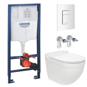 Комплект инсталляции GROHE Rapid SL 38772SH0 с унитазом AQUAme AQM2010 и сиденьем с микролифтом, смыв Quiet (NW0289)