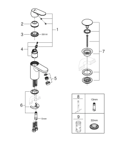 Смеситель для раковины GROHE Eurosmart Cosmopolitan S-size, хром (23927000)