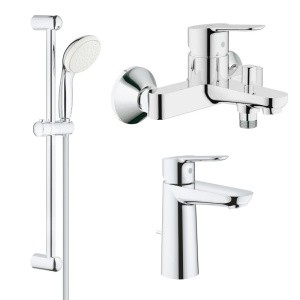 Готовый комплект для ванной комнаты GROHE BauEdge, хром (NB0065)