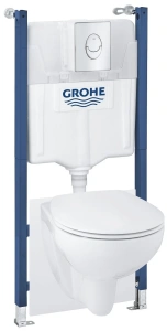 Комплект инсталляции GROHE Solido 5 в 1 с унитазом Bau Ceramic и сиденьем (39888000)