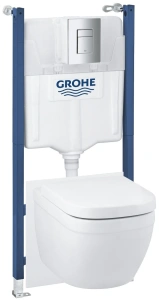 Комплект инсталляции GROHE Solido 5 в 1 с унитазом Euro Ceramic и сиденьем (39889000)