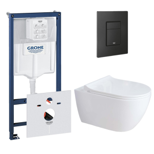 Комплект инсталляции GROHE Solido 38811KF0 с унитазом Aquatek ПОЛАРИС AQ0700-01 и сиденьем с микролифтом (NW0336)