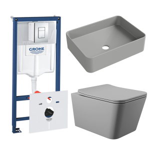 Комплект инсталляции GROHE Rapid SL 38775001 с унитазом Aqueduto MACIO MACT2130 и раковиной Aqueduto ESPIRAL ESP0430 (NW0636)