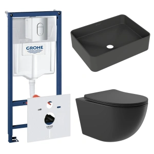 Комплект инсталляции GROHE Rapid SL NW0145/S с унитазом Aqueduto OVO OVO0140 и раковиной Aqueduto ESPIRAL ESP0440 (NW0505)
