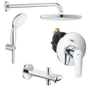 Душевая система GROHE BauEdge со смесителем для ванны, хром (1000190)