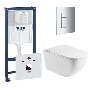 Комплект инсталляции GROHE Rapid SL 38775001 с унитазом Aquatek МЕДЕЯ AQ1537T-00 и сиденьем с микролифтом (NW0349)