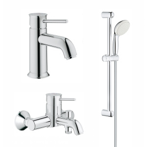 Готовый комплект для ванной комнаты GROHE BauClassic, хром (NB0057)