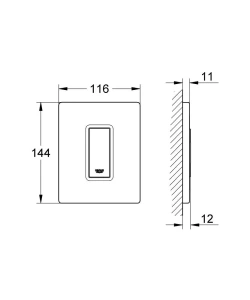 Панель смыва для писсуара GROHE Skate Cosmopolitan, 1 режим, нержавеющая сталь (38784SD0)