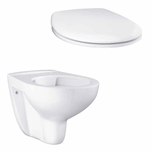 Унитаз подвесной безободковый GROHE Bau Ceramic с сиденьем с микролифтом, альпин-белый (NW0005)