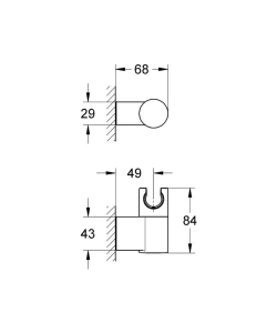 Настенный держатель GROHE Rainshower регулируемый, хром, (27055000)