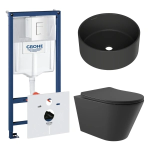 Комплект инсталляции GROHE Rapid SL 38772SH0 с унитазом Aqueduto CONE CON0140 и раковиной Aqueduto ESPIRAL D400 ESP0140 (NW0432)