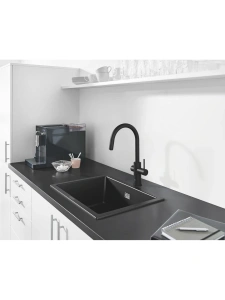 Смеситель для кухни GROHE Blue Professional с функцией фильтрации, с системой охлаждения и газирования воды, Wi-Fi, черный матовый (31323KS2)