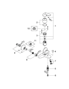 Смеситель для ванны GROHE Euroeco, хром (32743000)