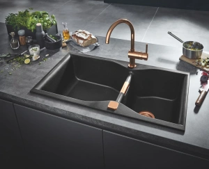 Смеситель для кухни GROHE Minta с поворотным C-изливом, теплый закат глянец (32917DA0)