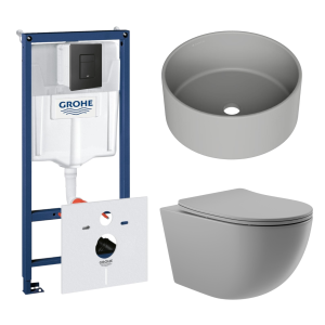 Комплект инсталляции GROHE Solido 38811KF0 с унитазом Aqueduto OVO OVO0130 и раковиной Aqueduto ESPIRAL D400 ESP0130 (NW0399)