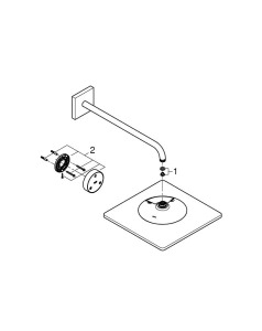 Верхний душ GROHE Rainshower SmartConnect 310 Cube, 7,5 л/мин, 2 режима, 422 мм, хром (26642000)