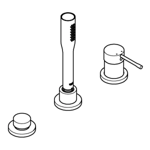 Смеситель для ванны GROHE Essence на 3 отверстия, хром (19976001)