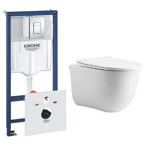Комплект инсталляции GROHE Rapid SL 38775001 с унитазом Aquatek КЛАССИК AQ1112T-00 и сиденьем с микролифтом (NW0268)