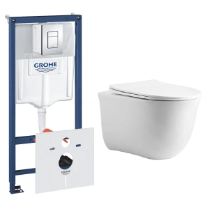 Комплект инсталляции GROHE Rapid SL 38775001 с унитазом Aquatek КЛАССИК AQ1112T-00 и сиденьем с микролифтом (NW0268)