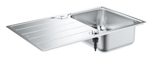 Мойка GROHE K500 45-S 86/50 1.0 оборачиваемая с корзинчатым вентилем, нержавеющая сталь (31571SD1)