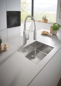 Мойка GROHE K700U Cube с одной чашей, 500 x 400 мм, нержавеющая сталь, матовая (31574SD1)