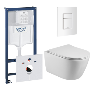 Комплект инсталляции GROHE 38772SH0 с унитазом Aquatek БЕТТА и сиденьем с микролифтом (NW0196)